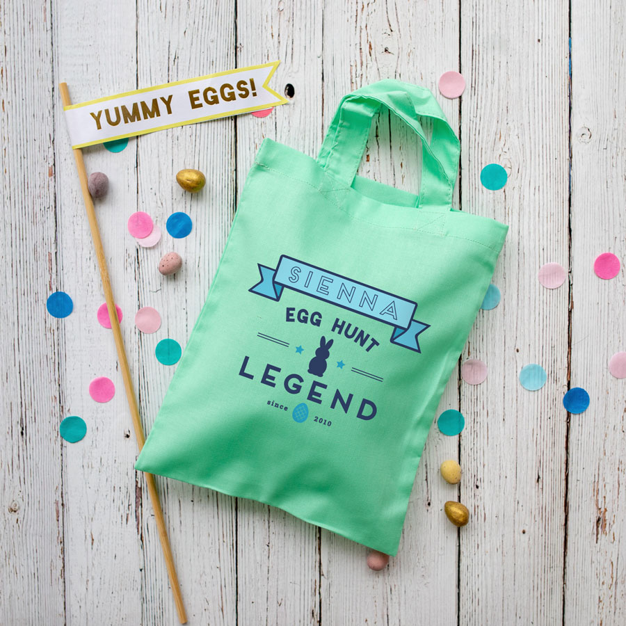 Personalised Easter egg hunt legend bag (Mint green) is the perfect way to make your child's Easter egg hunt super special this year