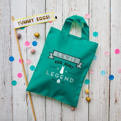Personalised Easter egg hunt legend bag (Teal) is the perfect way to make your child's Easter egg hunt super special this year