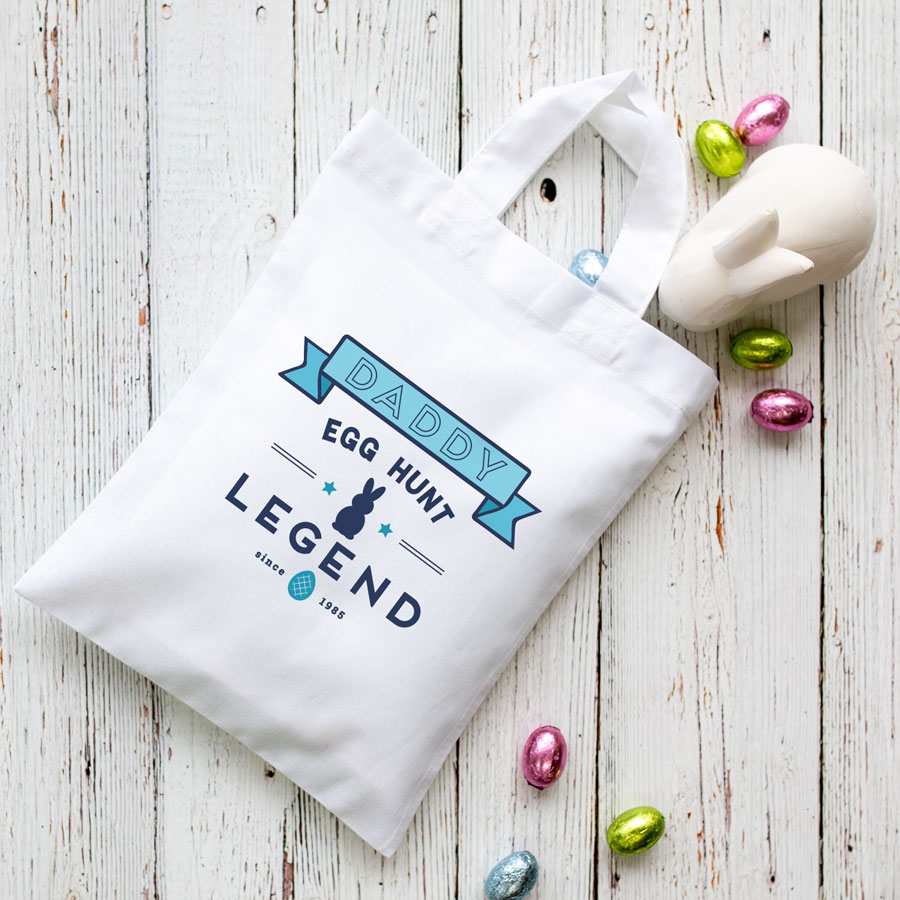 Personalised Easter egg hunt legend bag (White) is the perfect way to make your child's Easter egg hunt super special this year