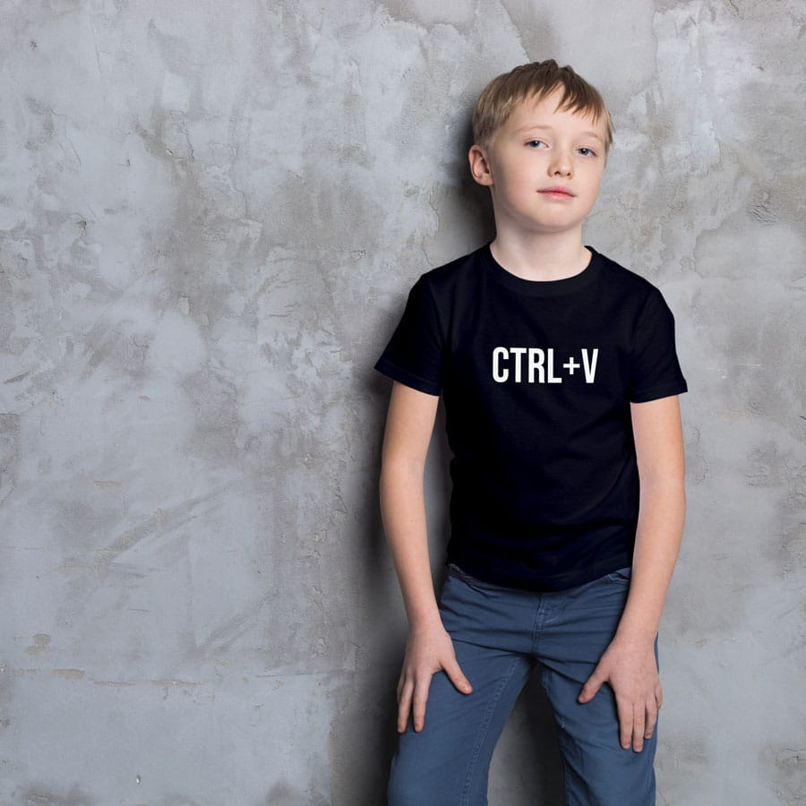 Ctrl-V Children's T-shirt (Black) perfect gift for fathers day, birthday or Christmas