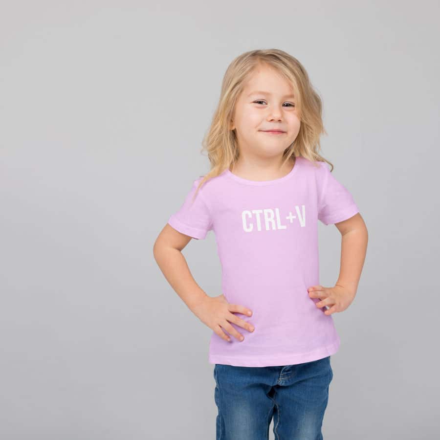 Ctrl-V Children's T-shirt (Pink) perfect gift for fathers day, birthday or Christmas