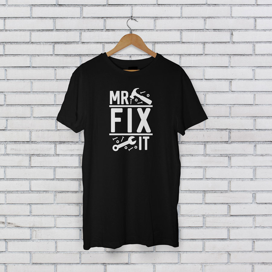 Mr Fix It Men's T-shirt (Black) perfect gift for fathers day, birthday or Christmas