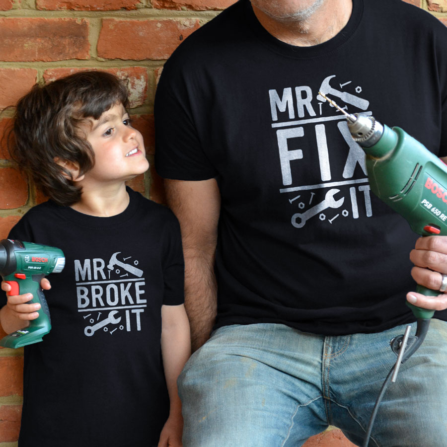 Mr Fix It Men's T-shirt (Black) perfect gift for fathers day, birthday or Christmas