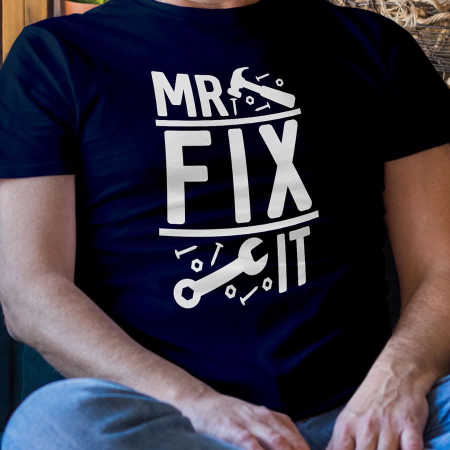 Mr Fix It Men's T-shirt (Navy) perfect gift for fathers day, birthday or Christmas