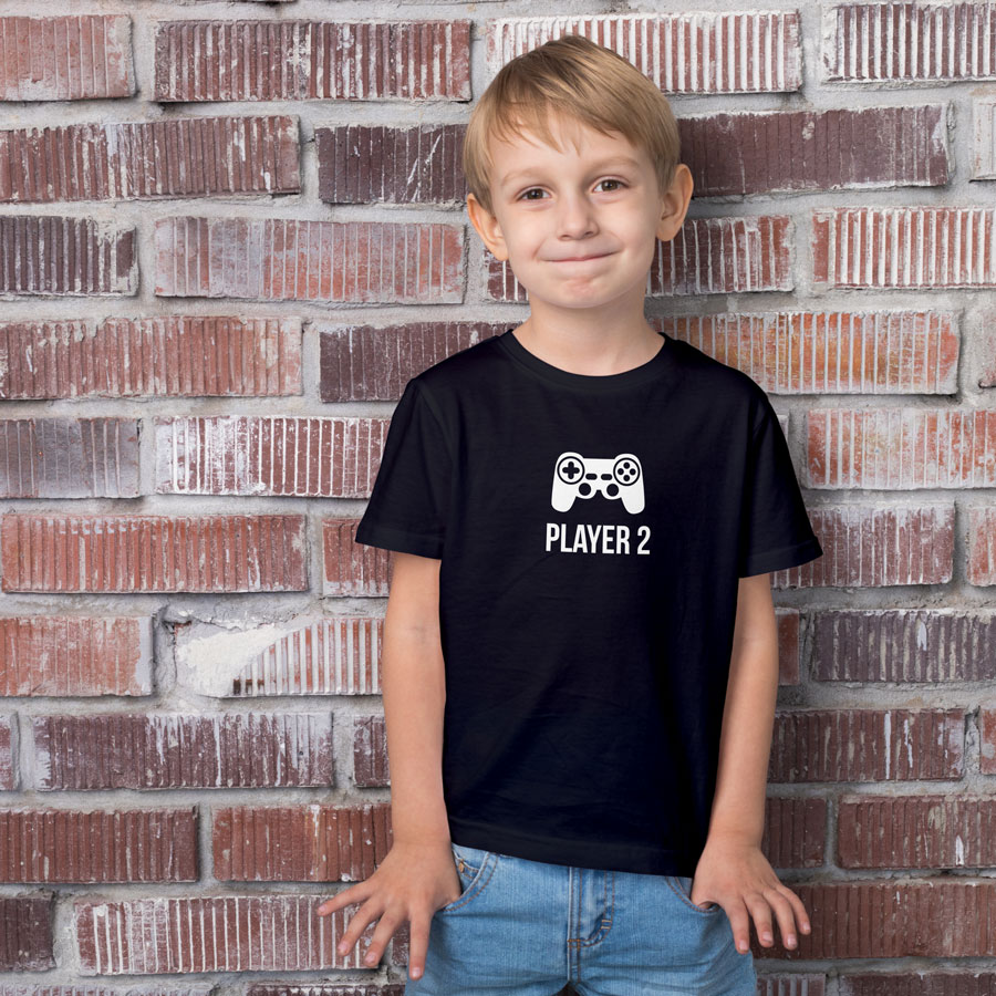 Player 2 Children's T-shirt (Black) perfect gift for fathers day, birthday or Christmas