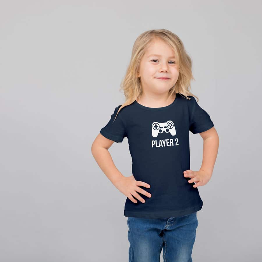Player 2 Children's T-shirt (Navy) perfect gift for fathers day, birthday or Christmas
