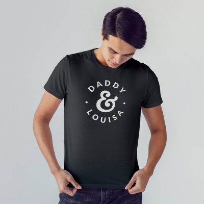 Personalised Dad & Child Men's T-shirt (Grey) perfect gift for fathers day, birthday or Christmas