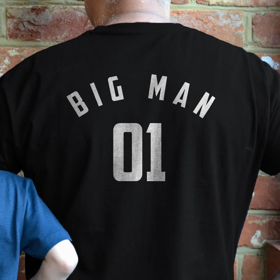 Big Man Little Man Men's T-shirt (Black) perfect gift for fathers day, birthday or Christmas
