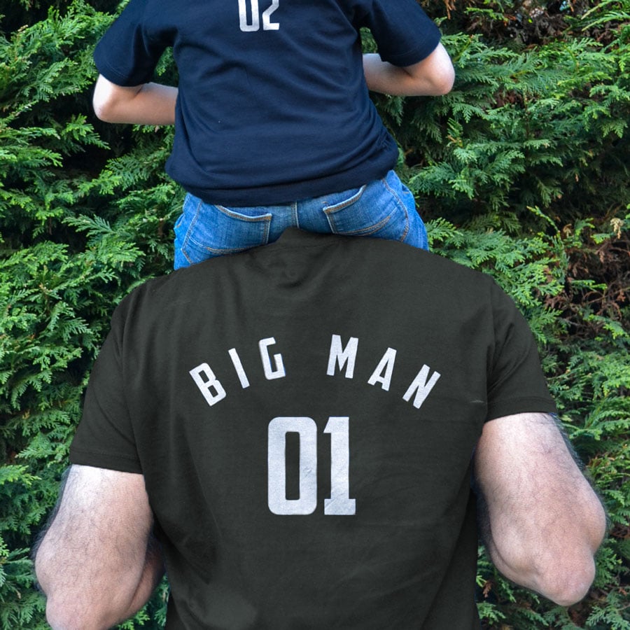 Big Man Little Man Men's T-shirt (Grey) perfect gift for fathers day, birthday or Christmas