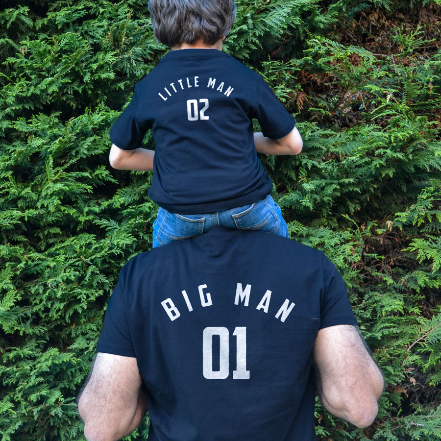 Big Man Little Man T-shirt (Navy) perfect gift for fathers day, birthday or Christmas