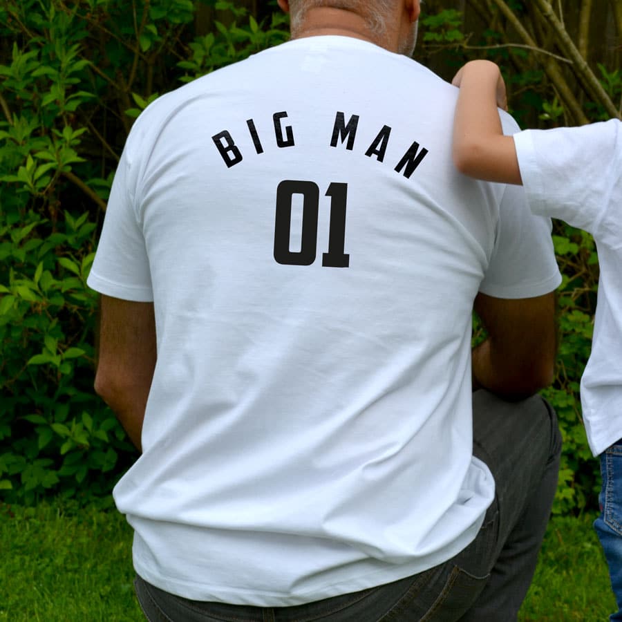 Big Man Little Man Men's T-shirt (White) perfect gift for fathers day, birthday or Christmas