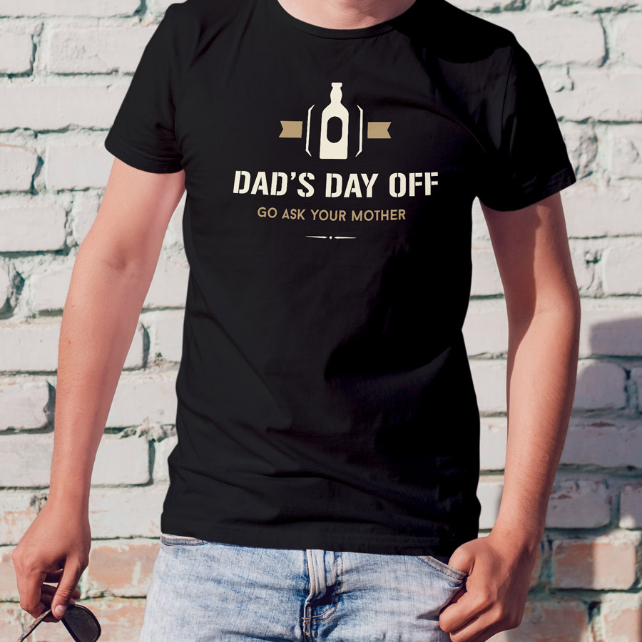 Dad's Day Off Men's T-shirt (Black) perfect gift for fathers day, birthday or Christmas