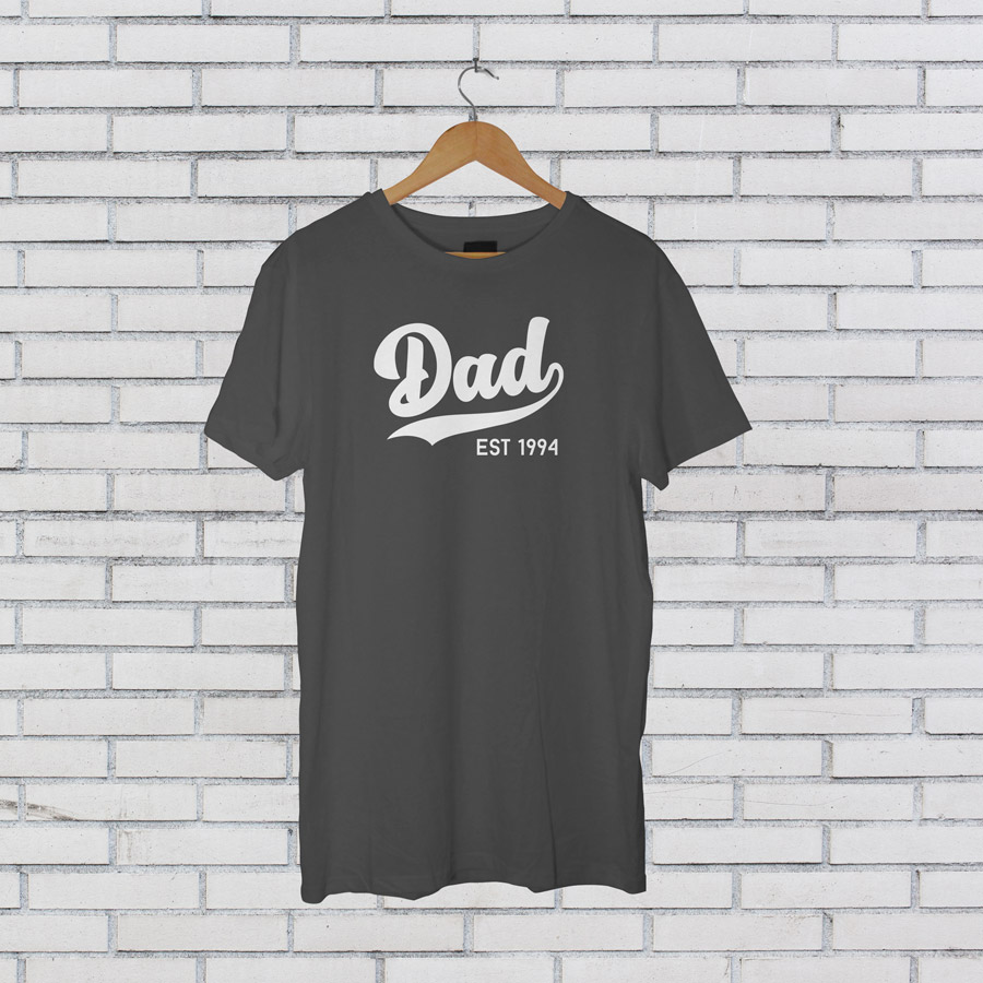 Personalised dad est Men's T-shirt (Grey) perfect gift for fathers day, birthday or Christmas