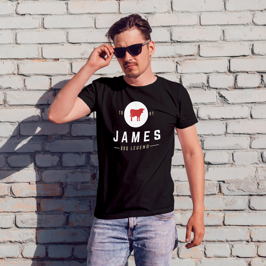 Personalised barbecue legend Men's T-shirt (Black) perfect gift for fathers day, birthday or Christmas