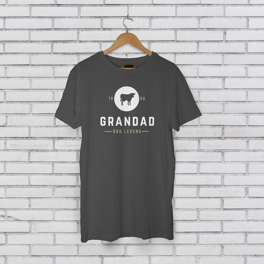 Personalised barbecue legend Men's T-shirt (Grey) perfect gift for fathers day, birthday or Christmas