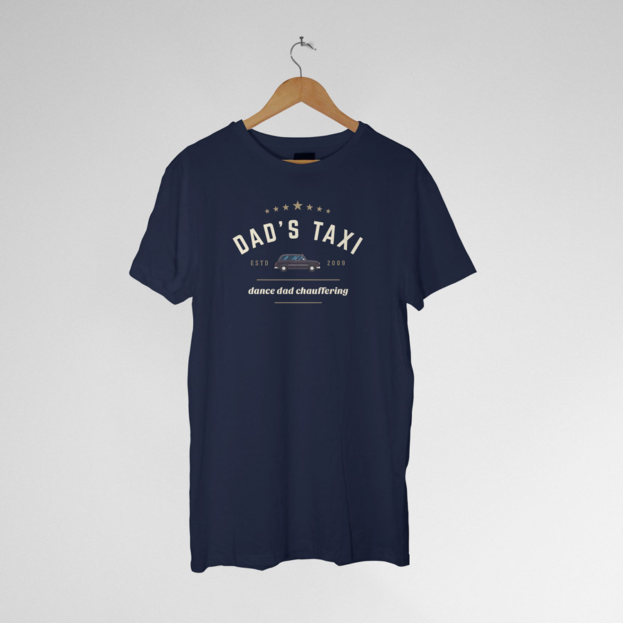 Personalised Dad's taxi Men's T-shirt (Navy) perfect gift for fathers day, birthday or Christmas