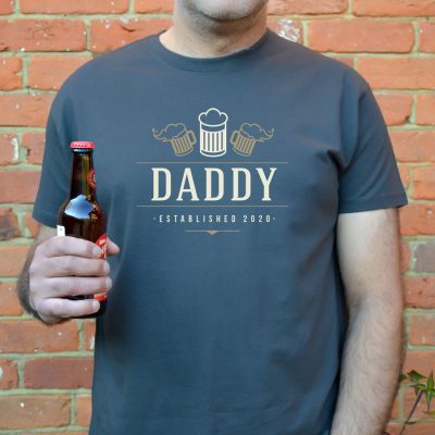 Personalised Beer est Men's T-shirt (Grey) perfect gift for fathers day, birthday or Christmas
