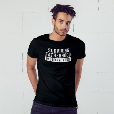 Surviving fatherhood Men's T-shirt (Black) perfect gift for fathers day, birthday or Christmas