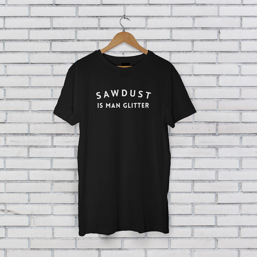 Sawdust is Man Glitter Men's T-shirt (Black) perfect gift for fathers day, birthday or Christmas