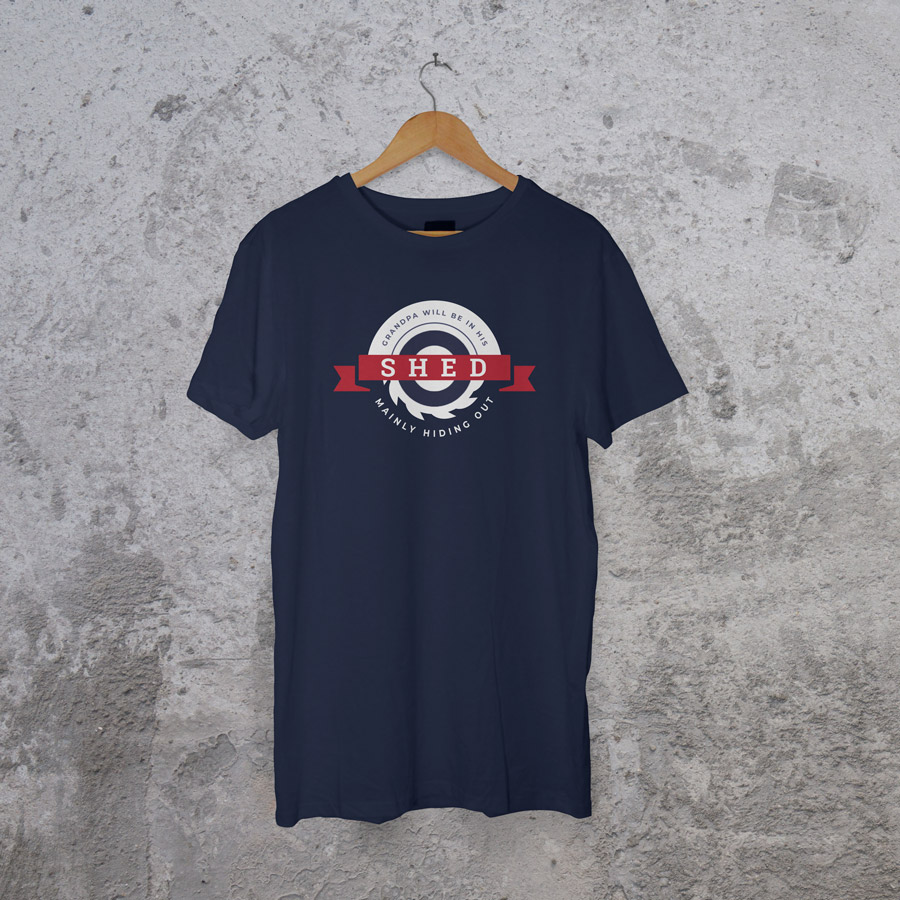 Personalised Mainly Hiding Out Men's T-shirt (Navy) perfect gift for fathers day, birthday or Christmas
