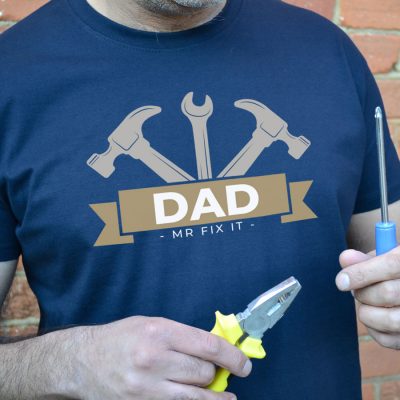 Personalised DIY Banner Men's T-shirt (Navy) perfect gift for fathers day, birthday or Christmas