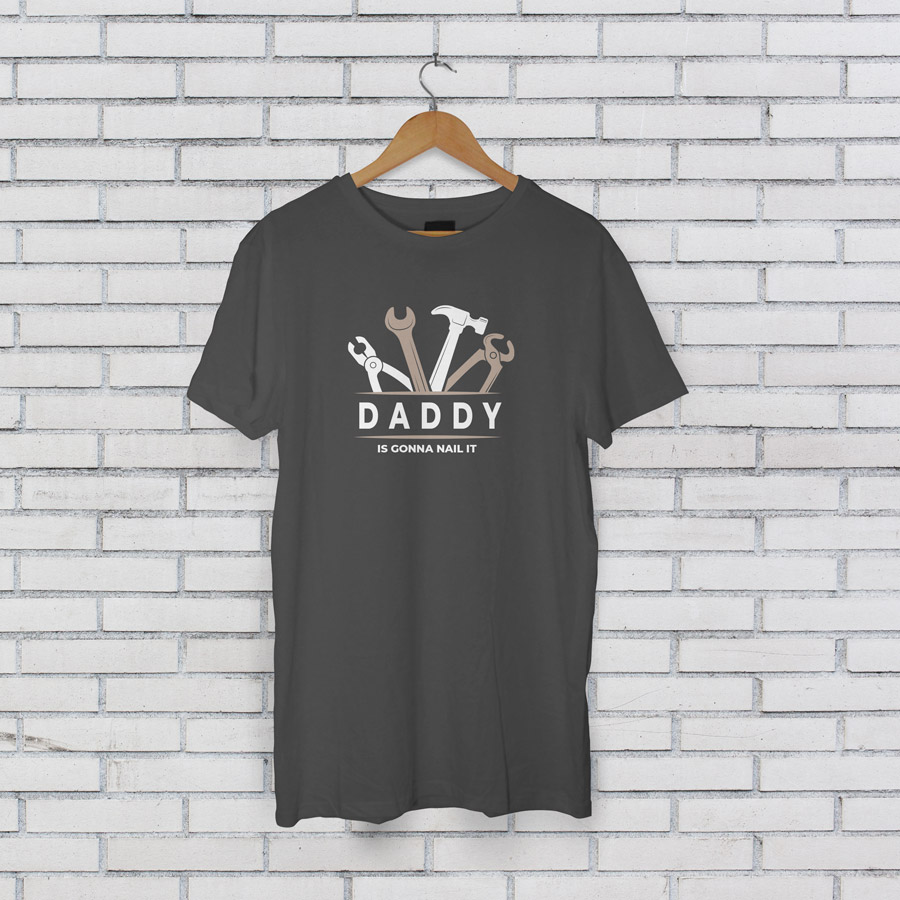 Personalised DIY tools Men's T-shirt (Grey) perfect gift for fathers day, birthday or Christmas