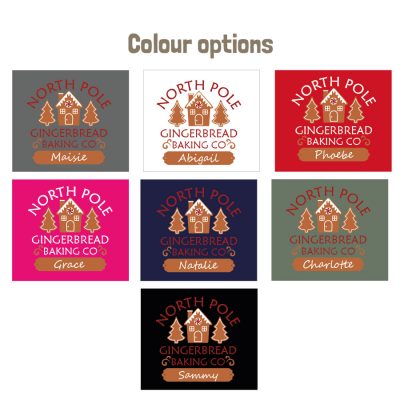 Gingerbread Baking Co apron colour options