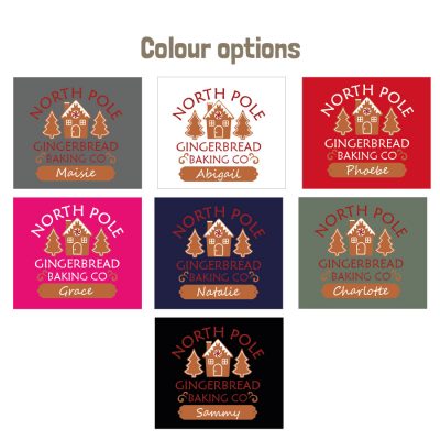 Gingerbread Baking Co apron colour options