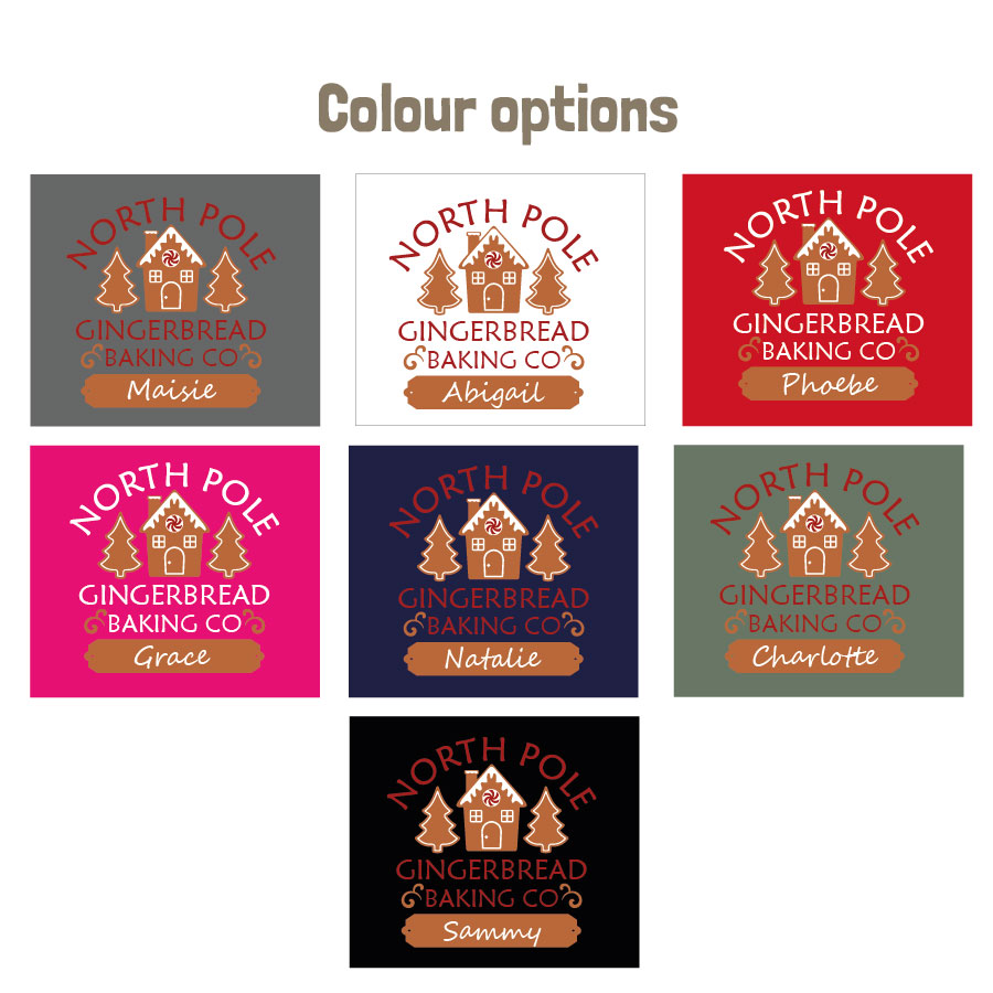 Gingerbread Baking Co apron colour options