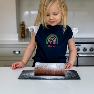 Festive rainbow apron (Navy - Child)