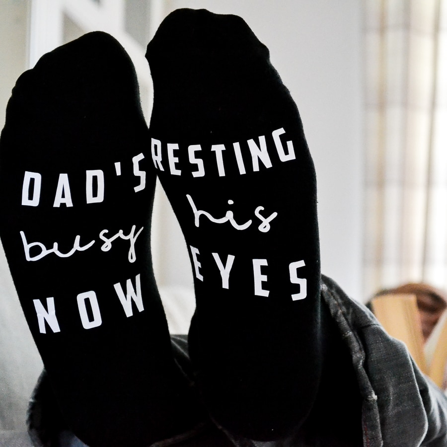 Dad's resting his eyes socks perfect gift for fathers day, birthday or Christmas