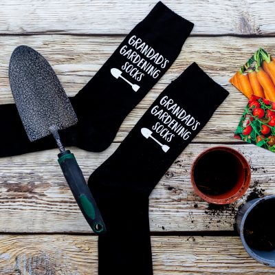 Personalised gardening socks perfect gift for fathers day, birthday or Christmas
