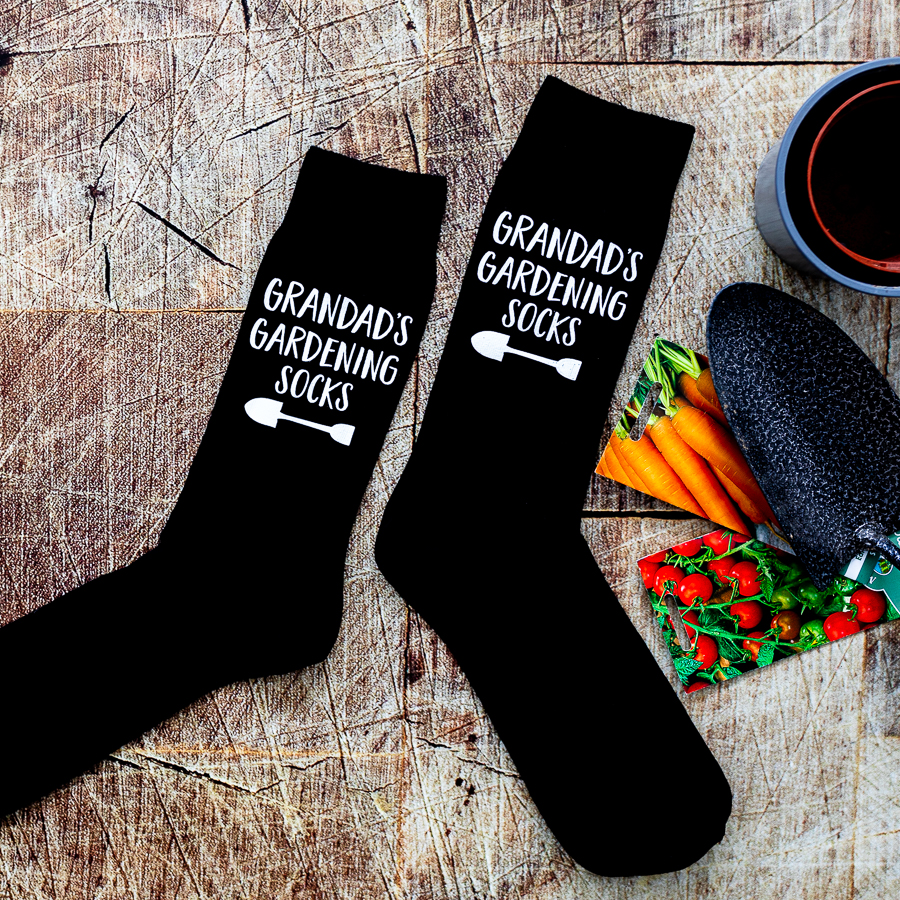 Personalised gardening socks perfect gift for fathers day, birthday or Christmas