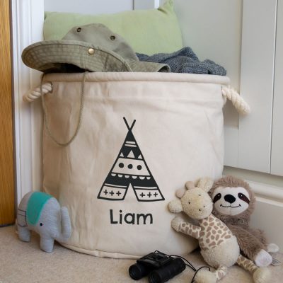 Personalised teepee storage trug (Natural - Medium)