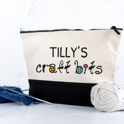 Personalised Craft Bag - Black, Large