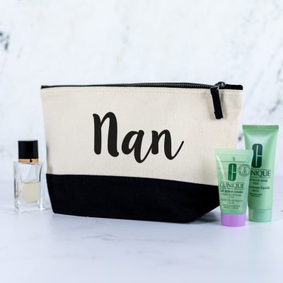 Personalised Name Wash Bags - Black, Regular