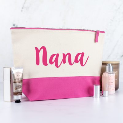 Personalised Name Wash Bags - Pink, Large