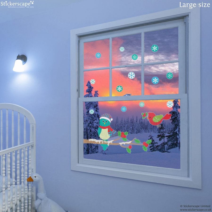Christmas birdies window stickers | Christmas window stickers | Stickerscape | UK