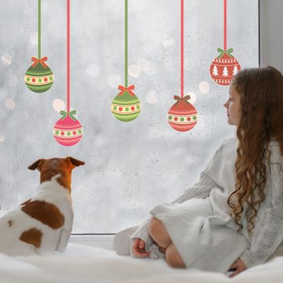 Christmas Bauble Window Stickers (Option 1) | Christmas Window Stickers | Stickerscape