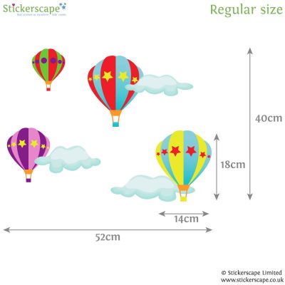 Hot air balloon wall stickers (Large size) | Transport wall stickers | Stickerscape | UK