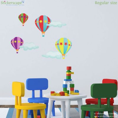 Hot air balloon wall stickers (Regular size) | Transport wall stickers | Stickerscape | UK