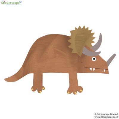 Triceratops wall sticker (Brown) is a great little accessory to a child's room to add a dinosaur theme