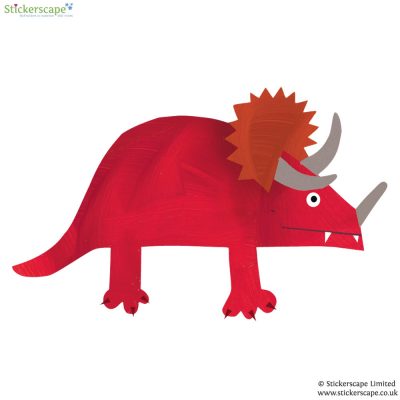 Triceratops wall sticker (Red) is a great little accessory to a child's room to add a dinosaur theme