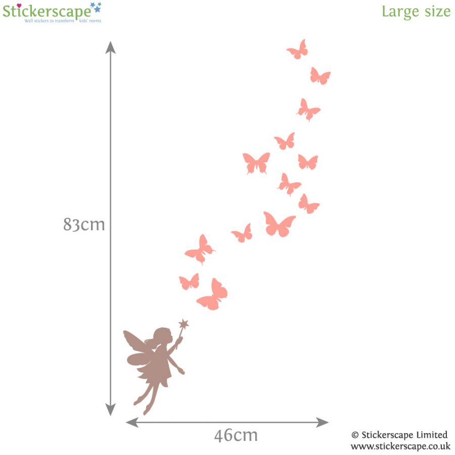 Fairy and butterflies wall sticker set | Fairy wall stickers | Stickerscape | UK