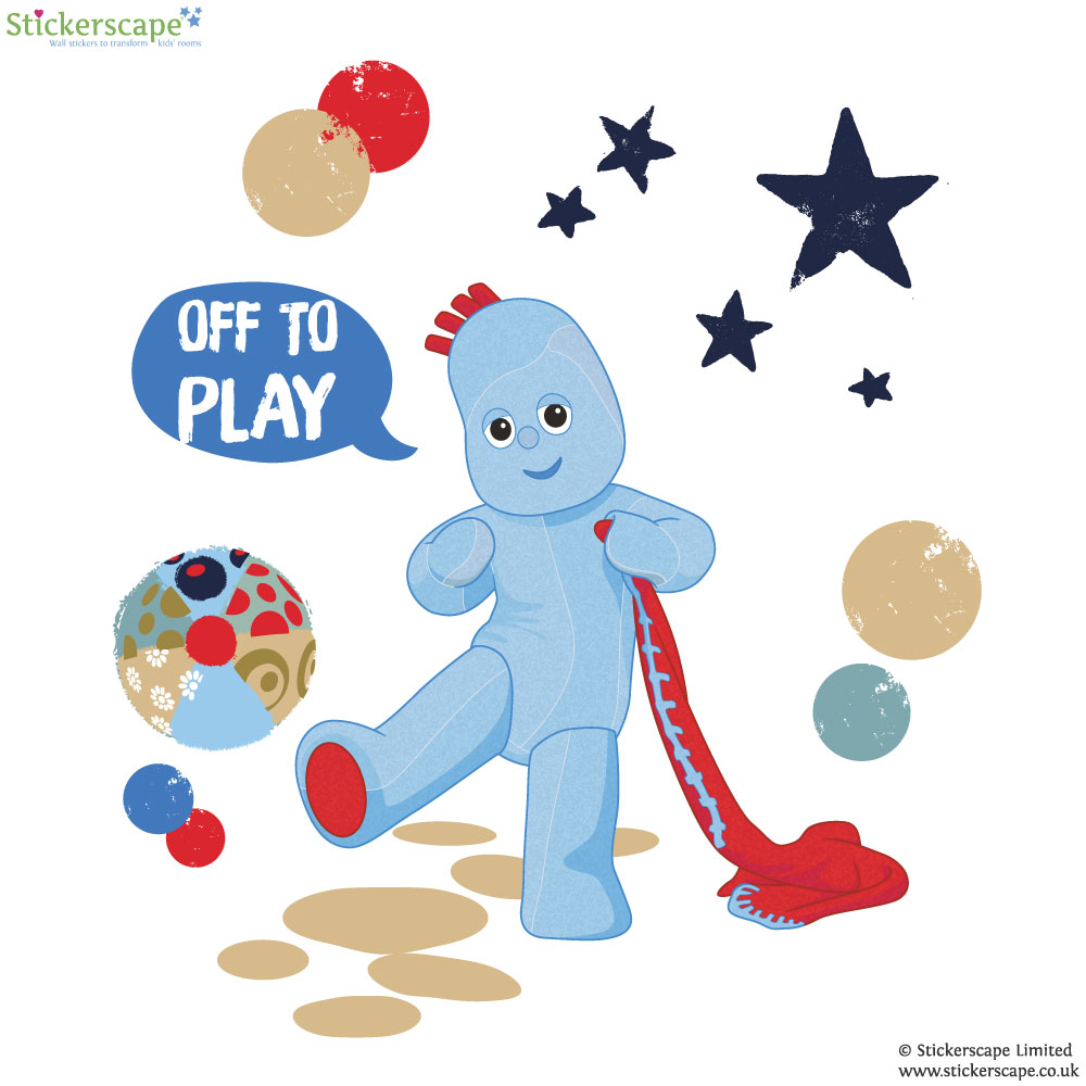 Igglepiggle Off to play wall sticker | Stickerscape | UK Igglepiggle Off to play wall sticker | Stickerscape | UK