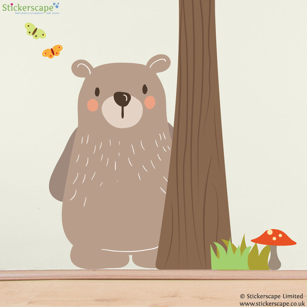 Woodland Bear Wall Sticker Set Stickerscape Uk
