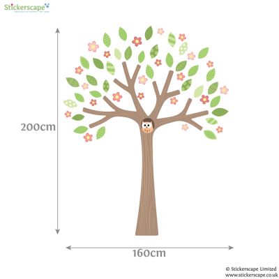 Woodland Tree with blossom and woodland critters wall stickers | Woodland Friends | Stickerscape | UK