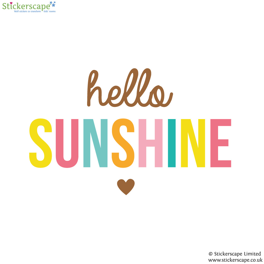 Hello Sunshine wall sticker quote  Nursery wall stickers 