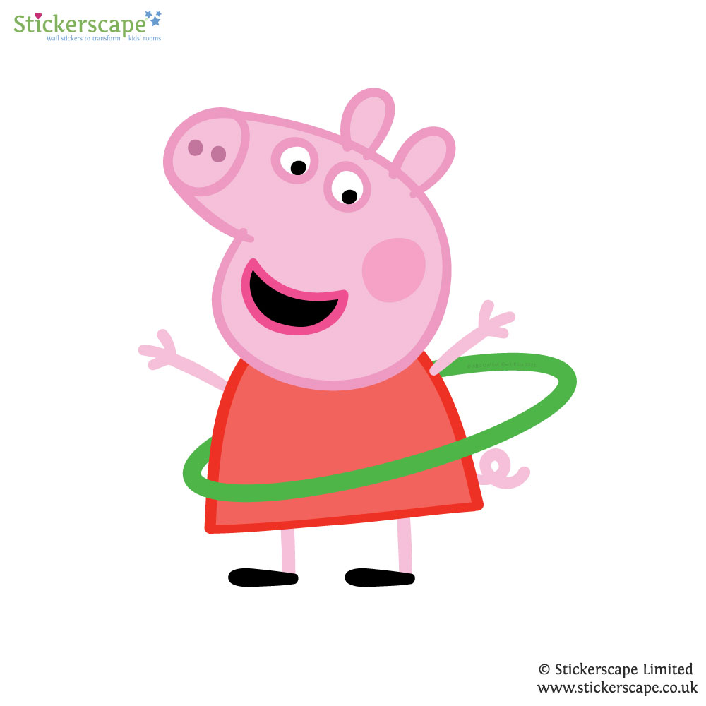 Peppa Pig con Hula Hoop Pared AdhesivoProducto oficial Peppa Pigstickerscape 