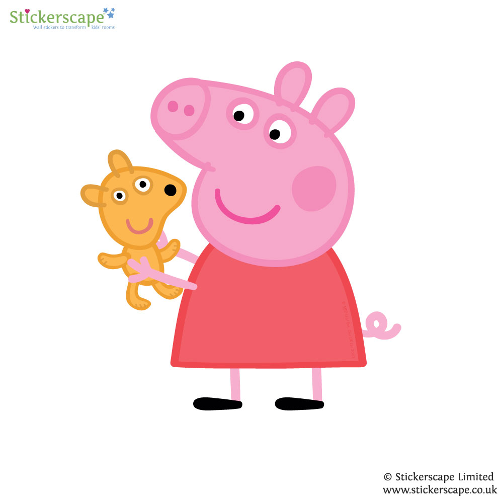 Peppa Pig with teddy wall sticker 